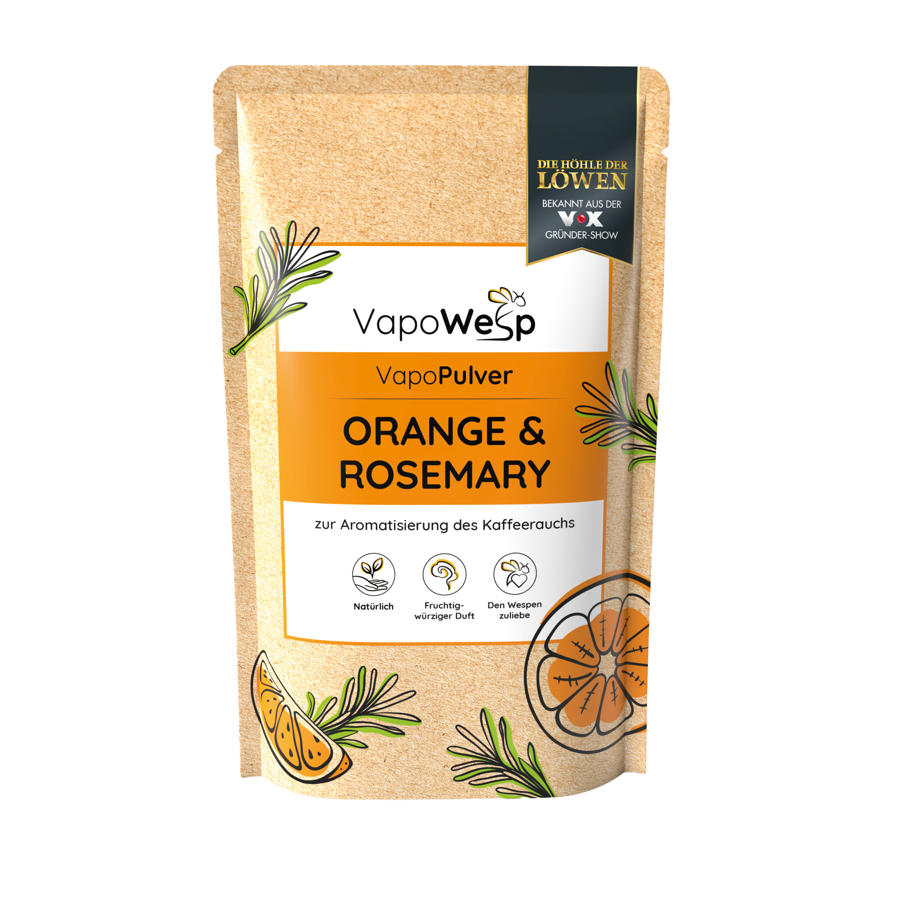 VapoWesp Pulver  Orange & Rosmarin  (100 g) - Aus Höhle der Löwen bekannt -