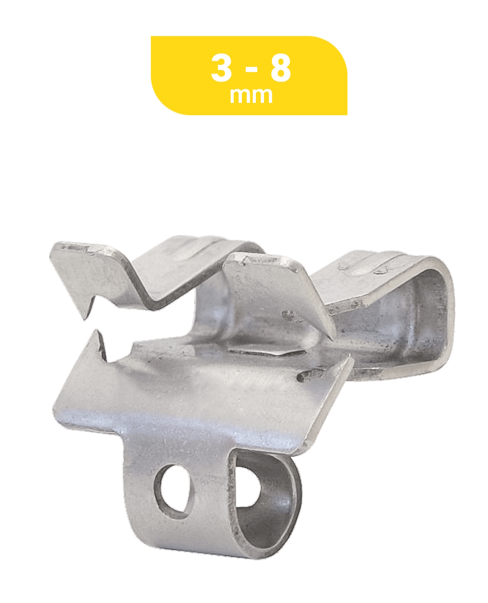 Trägerklemme Edelstahl 3 - 8 mm, 100 St.