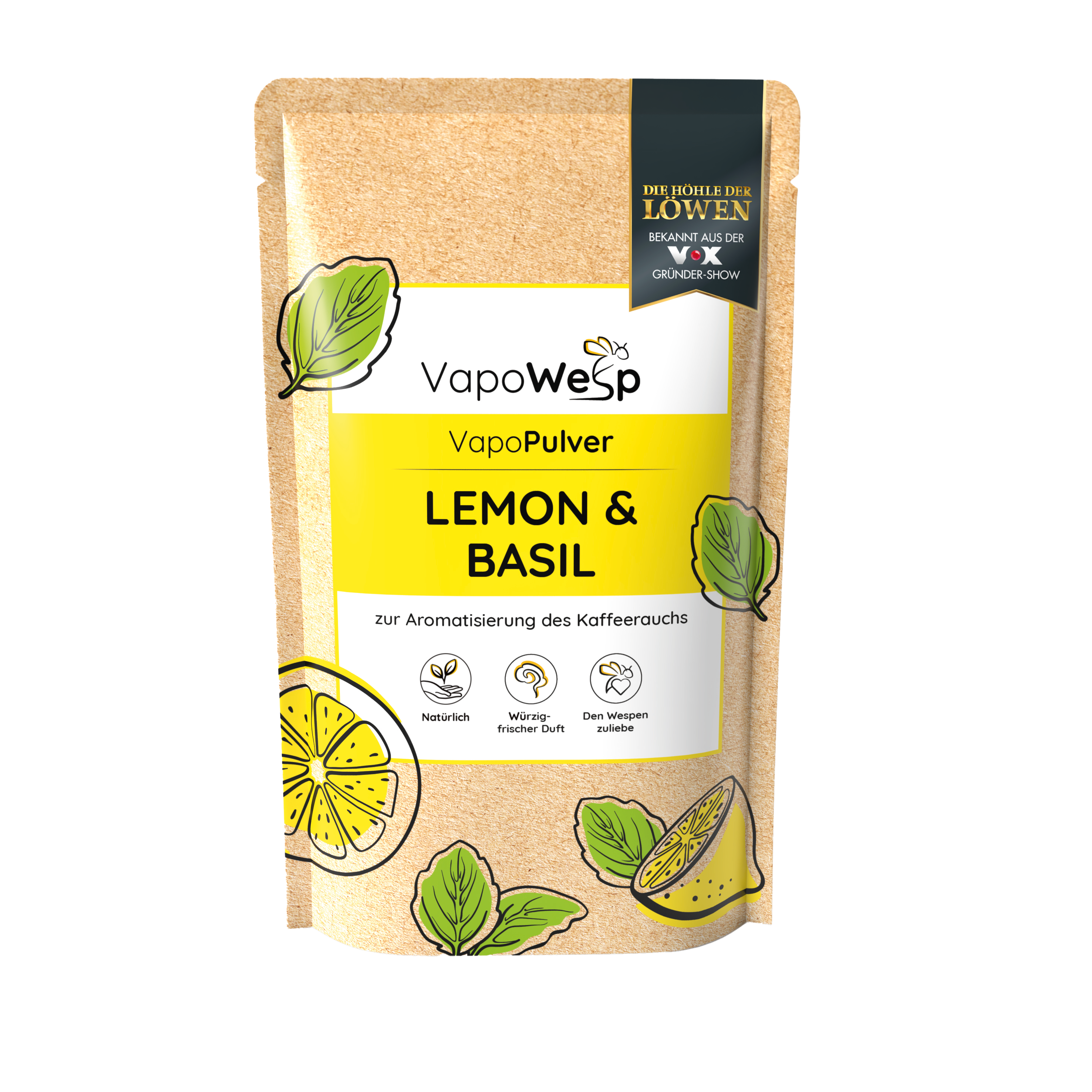 VapoWesp Pulver  Lemon & Basil  (100 g) - Aus Höhle der Löwen bekannt -