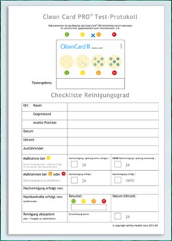 Clean Card PRO - Test-Protokoll