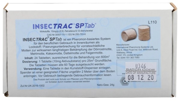 Insectrac® SPTab® (Exosex) für Lebensmittelmotten (24 Tabletten)